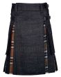Campbell Tartan Black Denim Hybrid Utility Kilt