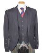 Charcoal Tweed Kilt Jacket & Vest in Braemar Style