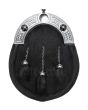 Chrome Cantle Black Dress Sporran 