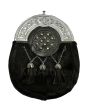 Chrome Plain Celtic Studded Dress Sporran 