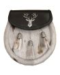 Cow Skin Scottish Sporran With Deer Badge 