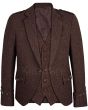 Dark Brown Tweed Argyll Kilt Jacket with 5 Button Vest