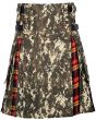 Digital Camo Buchanan Tartan Scottish Utility Cargo Hybrid Kilt