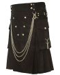 Famous Cargo Utility Kilt With Golden Chains Side
