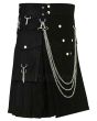 Famous Cargo Utility Kilt With Golden Chains Sides