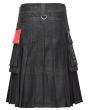 Fashion Black and Red Wedding Utility Kilt Back