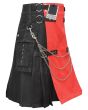 Fashion Black and Red Wedding Utility Kilt