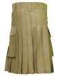Firefighter Khaki Utility Kilt Back