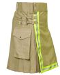Firefighter Khaki Utility Kilt Side