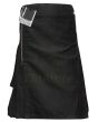 Gothic Fashion Black Utility Kilt
