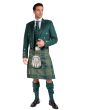 Green Irish Prince Charlie Kilt Jacket with Waistcoat Side