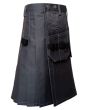 Grey Heavy Duty Working Kilt Side