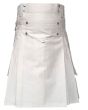 Heavy Cotton Utility White Kilt
