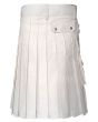 Heavy Cotton Utility White Kilt Back