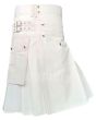 Heavy Cotton Utility White Kilt Side