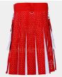 Latin Cross Red and White Christmas Kilt with Rhinestones Back