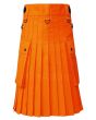 Leather Straps Halloween Orange Utility Kilt Back
