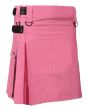 Leather Straps Pink Utility Kilt