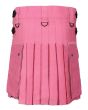 Leather Straps Pink Utility Kilt Back