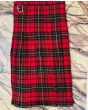 MacAulay Red Modern Tartan Kilt Back