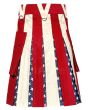 Maroon American Flag Hybrid Utility Kilt Back