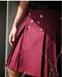 Maroon Tactical Cargo Utility Kilt Sides
