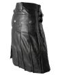 Mens Buckled Style Leather Kilt Side