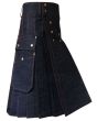 Mens Denim Utility Kilt