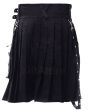 Modern Black Punk Utility Kilt Back