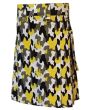 Modern Pattern Camo Utility Kilt with Detachable Pocket 