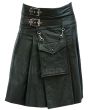 New Black Leather Kilt 