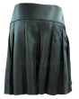 New Black Leather Kilt Back