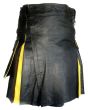 New Genuine Two Tone Leather Hybrid Kilt