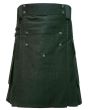 Olive Green Cotton Utility Kilt 