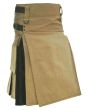 Premium Quality Khaki And Black Hybrid Utility Kilt