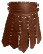 Premium Quality Studded Brown Leather Gladiator Kilt Back
