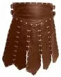 Premium Quality Studded Brown Leather Gladiator Kilt Back