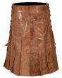 Premium Two-Tone Leather Kilt for Men Back
