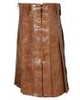 Premium Two-Tone Leather Kilt for Men Side