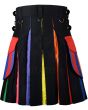 Rainbow Cotton Hybrid Utility Kilt Back