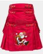 Rainbow Hybrid Santa Gifting Red Christmas Kilt Front