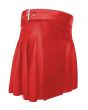 Red Women Leather Kilt