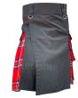 Royal Stewart Tartan And Black Cotton Modern Hybrid Utility Kilt
