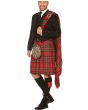 Royal Stewart Tartan Formal Prince Charlie Heavy Kilt Outfit Side