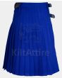 Solid Royal Blue Tartan Kilt Back