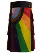 Special LGBTQ Flag Rainbow Fashion Utility Kilt Front