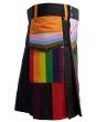 Special LGBTQ Flag Rainbow Fashion Utility Kilt Side