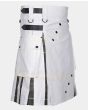 White Cotton Utility Hybrid Christmas Kilt