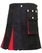 Women Black And Red Hybrid Utility Kilt
